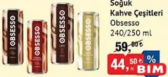 OBSESSO SOĞUK KAHVE ÇEŞİTLERİ 250 ML fiyat ve kampanya bilgisi